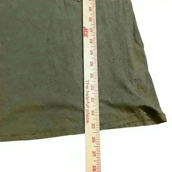 Awake Couture Green Beaded Embellished Blouse Top Size Large Short Sleeve Pocket - Picture 4 of 7